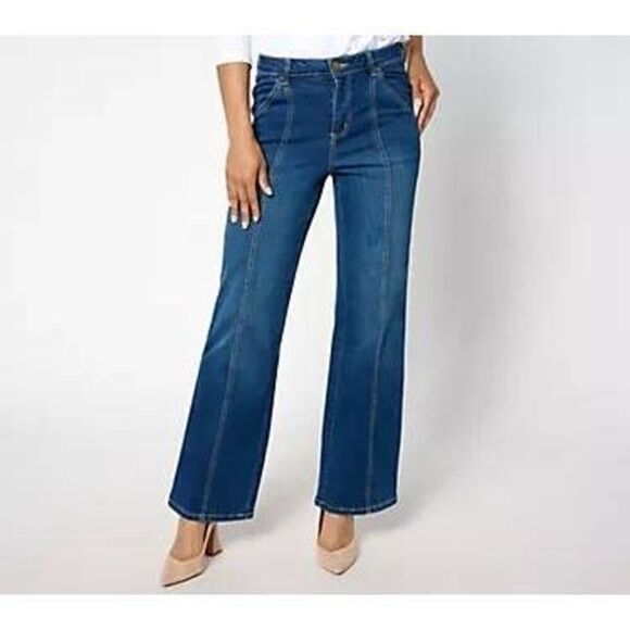 Belle by Kim Gravel Size 18 TripleLuxe Reg Denim Seamed to Perfection Jean - Picture 9 of 11